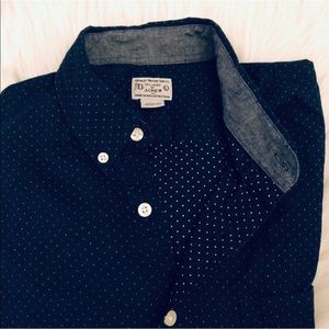 EUC J. Crew Button-Down Navy Blue with Pin Dots